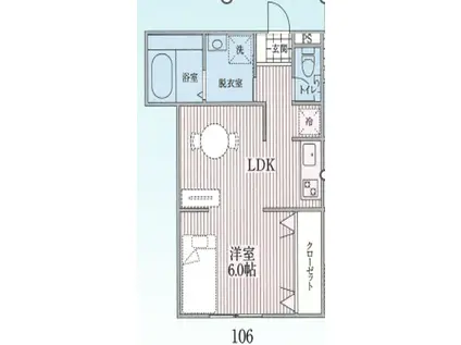 ボア・ヴィアージェン越谷(ワンルーム/1階)の間取り写真