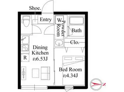 FURVAL HANEDA ウエスト(1DK/B1階)の間取り写真