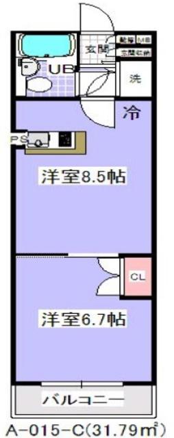 ローズマンションA15番館(1LDK/3階)の間取り写真