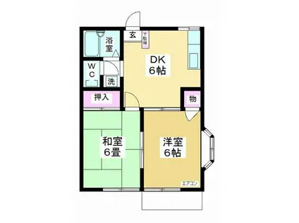 パークハイム並木(2DK/1階)の間取り写真