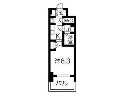メイクス名駅南II(1K/10階)の間取り写真