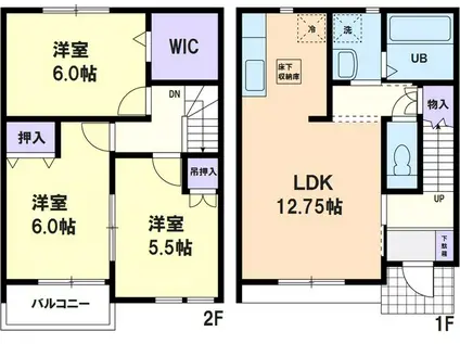 竹林 GARDEN B(3LDK/1階)の間取り写真
