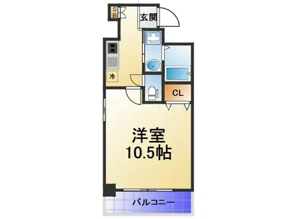 LIVE 工大前(1K/5階)の間取り写真