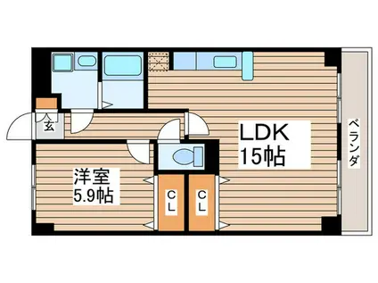 クラーシェ妙典(1LDK/3階)の間取り写真