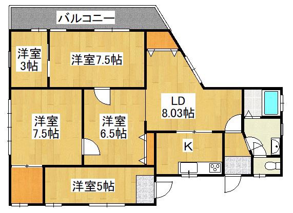 エフジービービル(3SLDK/2階)の間取り写真