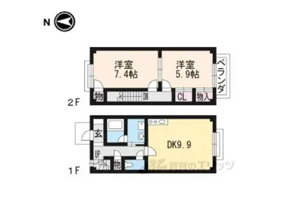 ミラージュ(2LDK/1階)の間取り写真