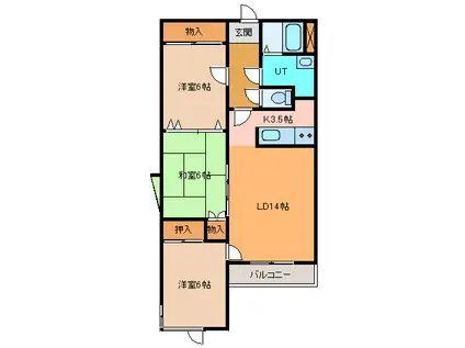 JOY HOUSE(3LDK/4階)の間取り写真