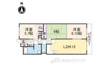 プレミールソシア(3LDK/2階)の間取り写真