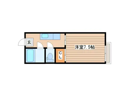 ハウスサンパーク(1K/2階)の間取り写真