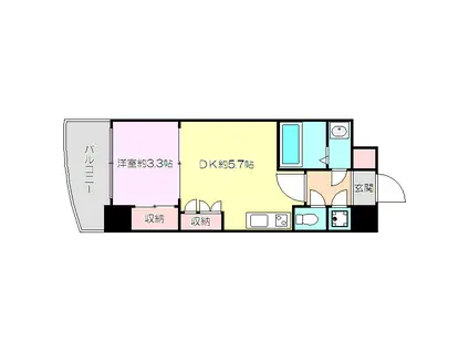 セレニテ新大阪カルム(1DK/10階)の間取り写真