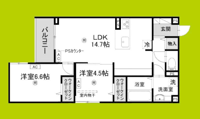 ARMOJOUR MATIN(2LDK/3階)の間取り写真