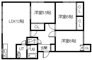 プラザフジサワ(3LDK/2階)の間取り写真