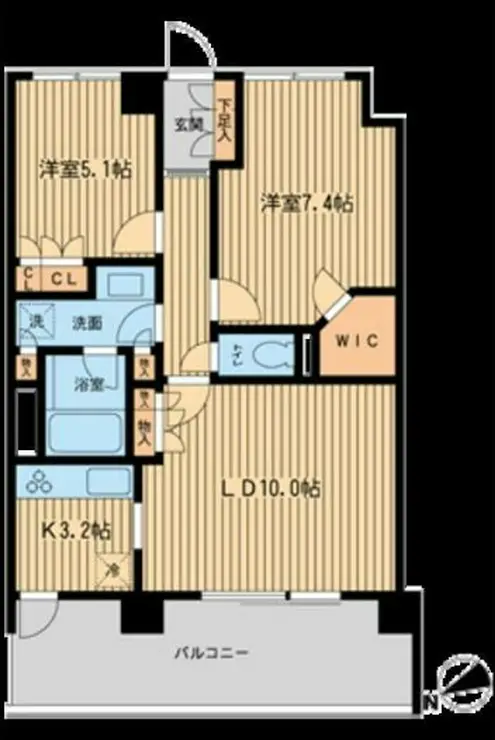 HF若林公園レジデンス 5階階 間取り