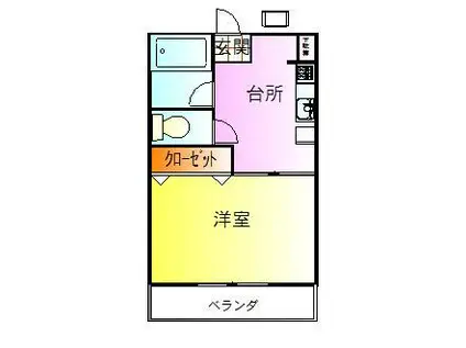第2田辺コーポ(1K/2階)の間取り写真