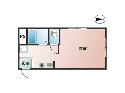 姫西ハイツ(ワンルーム/2階)の間取り写真