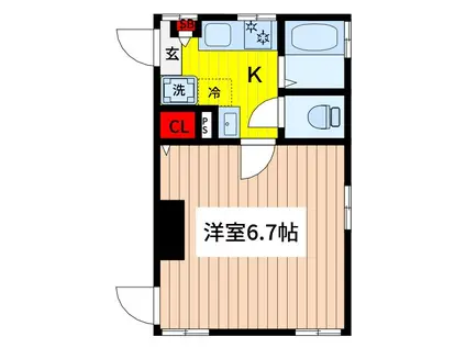ヴィラ川口西青木(1K/1階)の間取り写真
