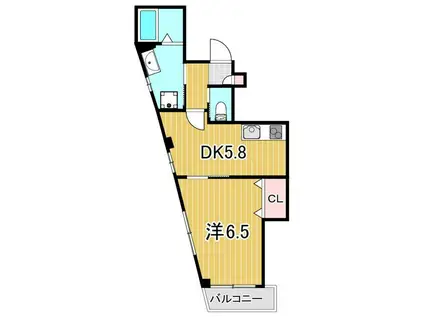 パレスホリケ2(1DK/2階)の間取り写真