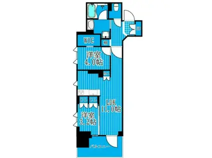クリオ横浜ザ・グラン(2LDK/2階)の間取り写真