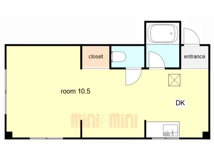 エルパラッツォ新開地(ワンルーム/2階)の間取り写真