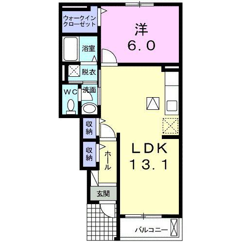 ブリーズ ガーデン(1LDK/1階)の間取り写真