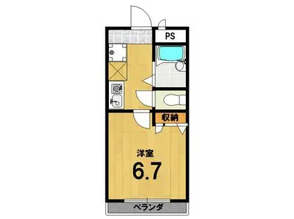 アドラブール(1K/3階)の間取り写真