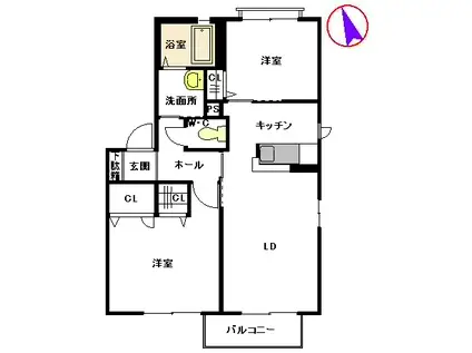 フォーレスM II(2LDK/2階)の間取り写真