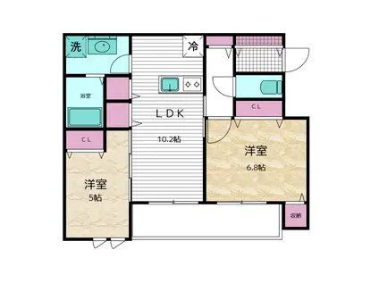 MAISON DU BONHEUR(2LDK/3階)の間取り写真