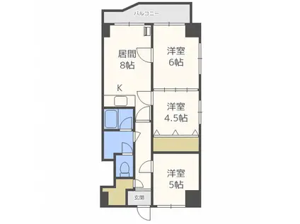 アサヒコーポ(3DK/5階)の間取り写真