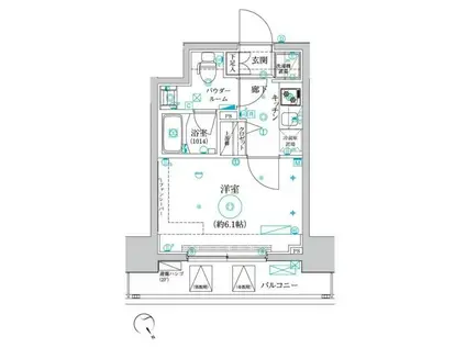 クレイシア品川戸越(1K/5階)の間取り写真
