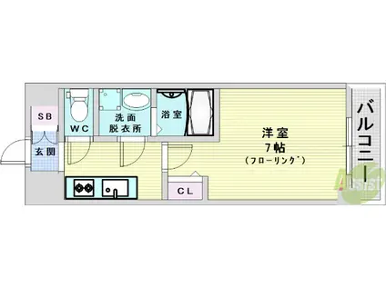 サムティ姫島FELICETO(1K/3階)の間取り写真