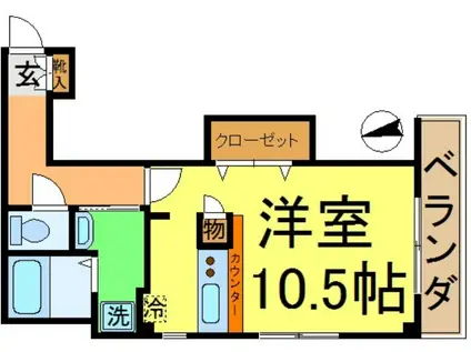 ソレアードYK(ワンルーム/4階)の間取り写真