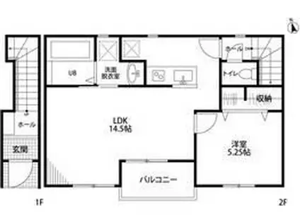 リーブルファイン丹羽(1LDK/2階)の間取り写真