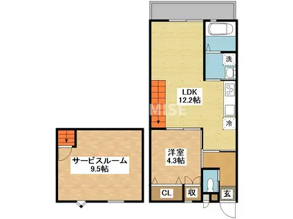 MODERN PALAZZO住吉ヒルズ(1SLDK/2階)の間取り写真