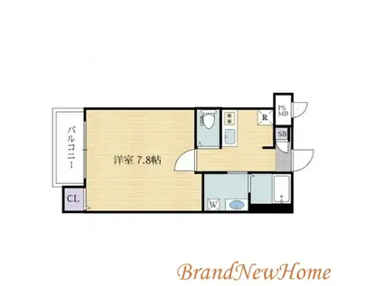 ジーイーキャトフ(1K/1階)の間取り写真