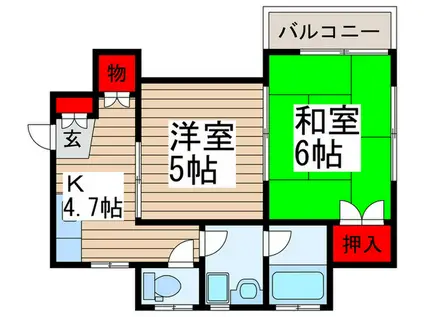 昭栄武蔵野ハイツ(2K/2階)の間取り写真
