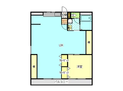藤原マンション(1LDK/2階)の間取り写真