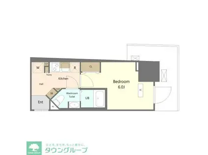 ALIVIS船橋イースト・ウエスト(1K/12階)の間取り写真