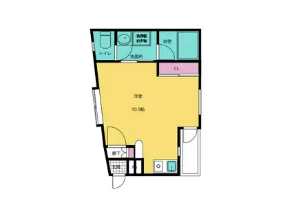 ライトコート(ワンルーム/2階)の間取り写真