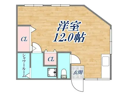 ホワイトハウス(ワンルーム/2階)の間取り写真