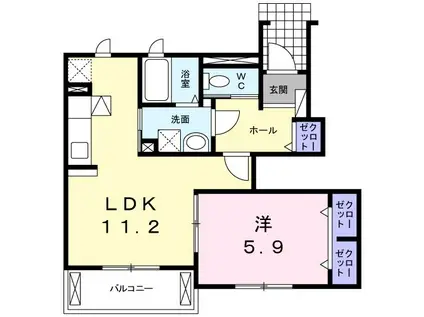 メイフラワー(1LDK/1階)の間取り写真