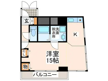 ヴァルール慶徳(ワンルーム/4階)の間取り写真