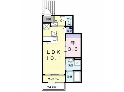 シェーン パラスト I(1LDK/1階)の間取り写真