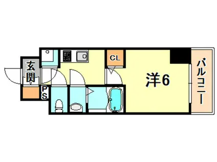 レジュールアッシュ神戸ハーバーランド(1K/6階)の間取り写真