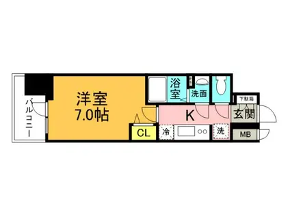 プレサンス広島中央(1K/14階)の間取り写真