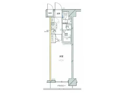 グリフィン新横浜・参番館(1K/8階)の間取り写真