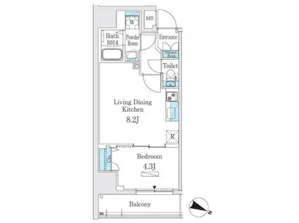 プライムブリス板橋本町(1LDK/4階)の間取り写真