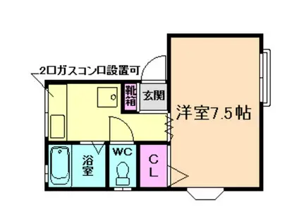 中田ハイツ(1K/2階)の間取り写真