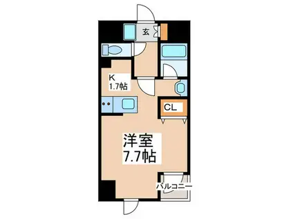 MONTE ROSA(1K/1階)の間取り写真