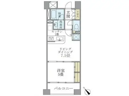 エーデルブルク(1LDK/2階)の間取り写真