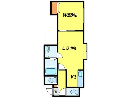 ミライコートII(1LDK/3階)の間取り写真